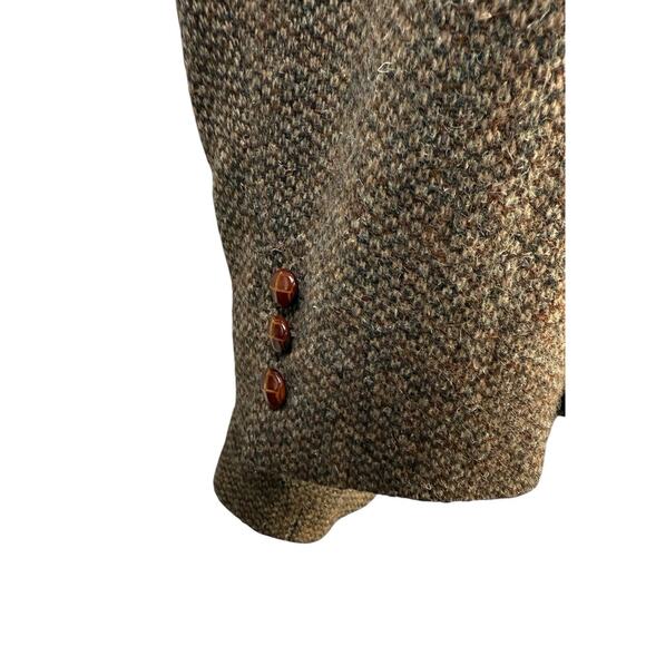 John Weitz Blazer Mens 44R Brown Wool Harris Tweed Sports Coat Career Jacket Vtg - Picture 6 of 11